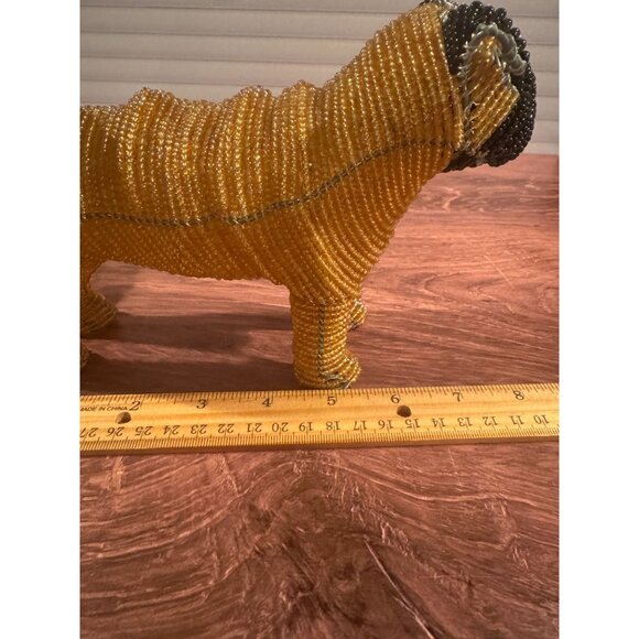 Beadworx Pug Dog “Gertrude” – Handcrafted Beaded Glass Figurine - Picture 4 of 9